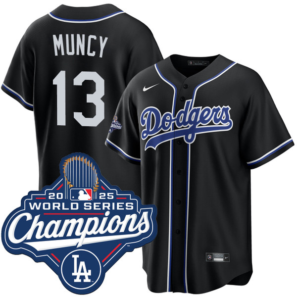 Max Muncy Los Angeles Dodgers Black Lights Out 2025 World Series