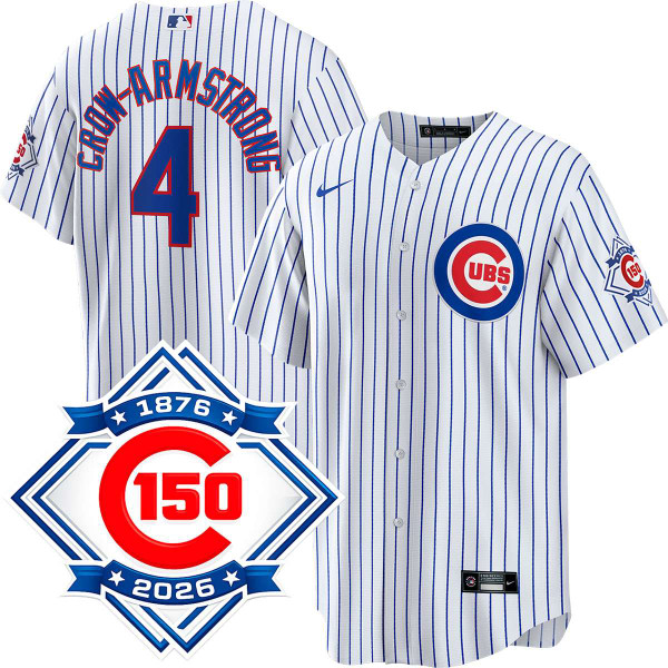 Pete Crow-Armstrong Chicago Cubs Home 150th Anniversary Jersey by