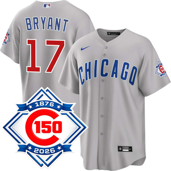 Kris Bryant Chicago Cubs Road 150th Anniversary Jersey by NIKE