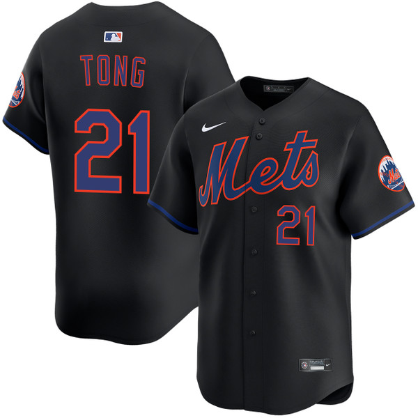 Jonah Tong New York Mets Alternate Black Limited Jersey by NIKE