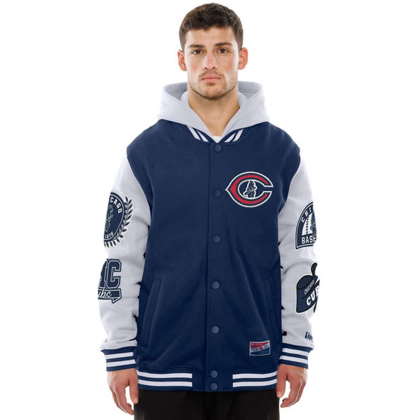 Chicago Cubs 1926 Hooded Snapfront Jacket by New Era Apparel