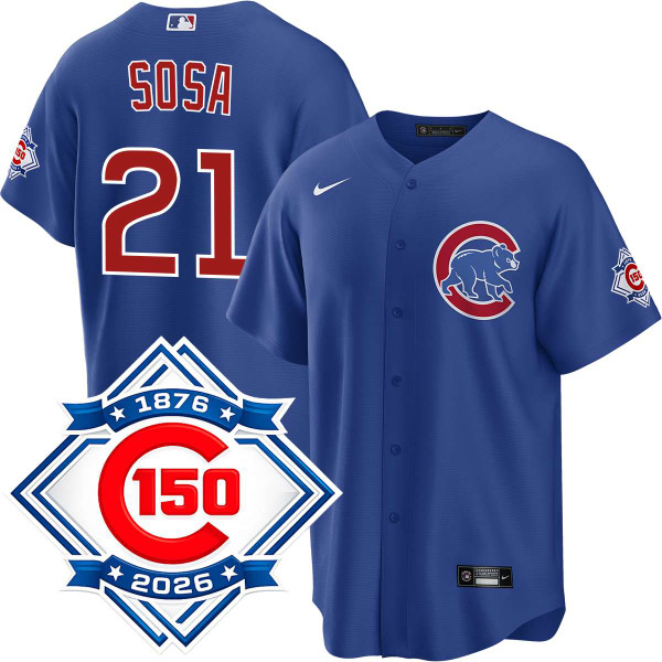 Sammy Sosa Chicago Cubs Youth Alternate 150th Anniversary Jersey