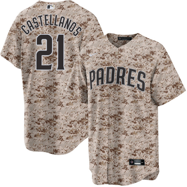 ナリフリ　カモフラージュ柄　ジャガード　Sサイズ　USED Nick Castellanos San Diego Padres USMC Camo Jersey by NIKE