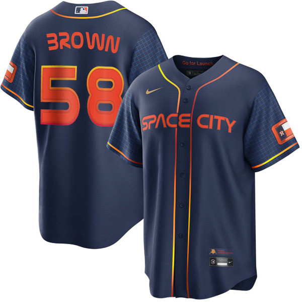 Hunter Brown Houston Astros City Connect Space City Jersey by NIKE