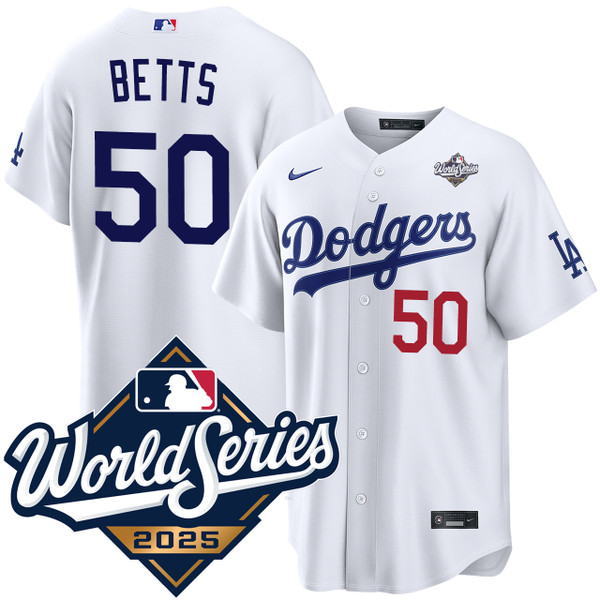 Mookie Betts Los Angeles Dodgers Home World Series Stadium Jersey