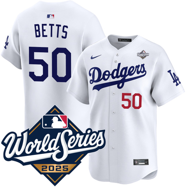 Mookie Betts Los Angeles Dodgers Home World Series Limited Jersey
