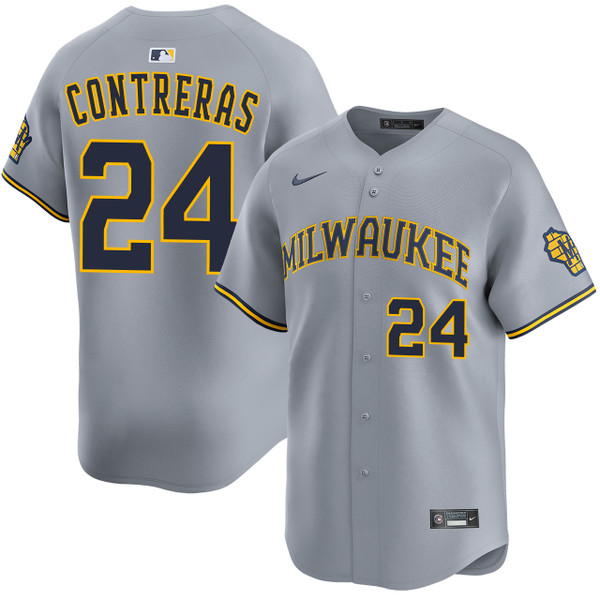 William Contreras Milwaukee Brewers Road Limited Jersey by NIKE