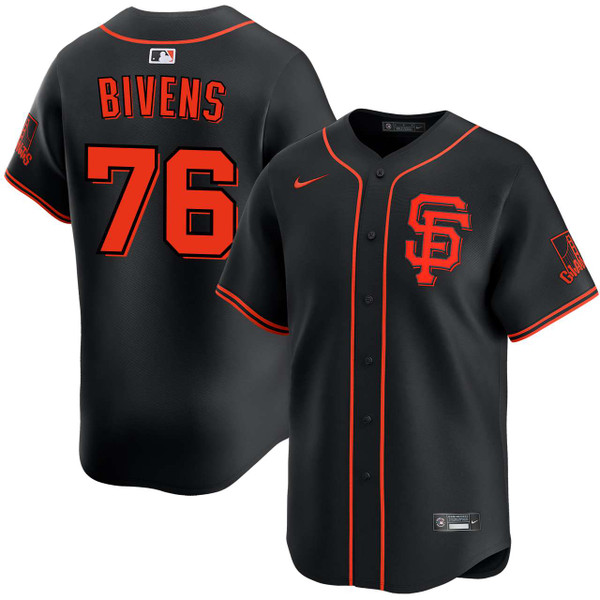 Spencer Bivens San Francisco Giants Alternate Black Limited Jersey