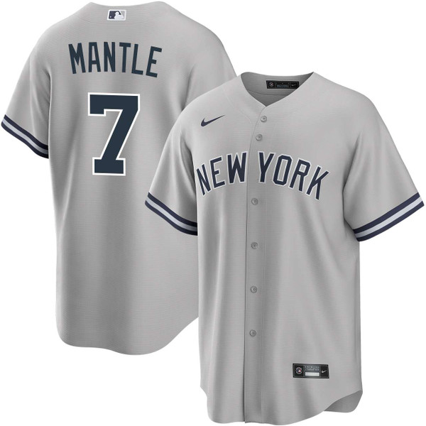 Mickey Mantle New York Yankees Road Gray Jersey by NIKE