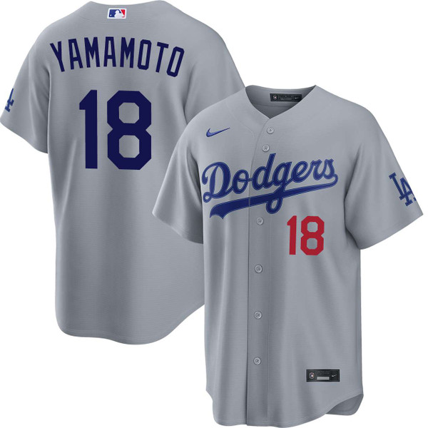 Yoshinobu Yamamoto Los Angeles Dodgers Road Stadium Jersey by NIKE