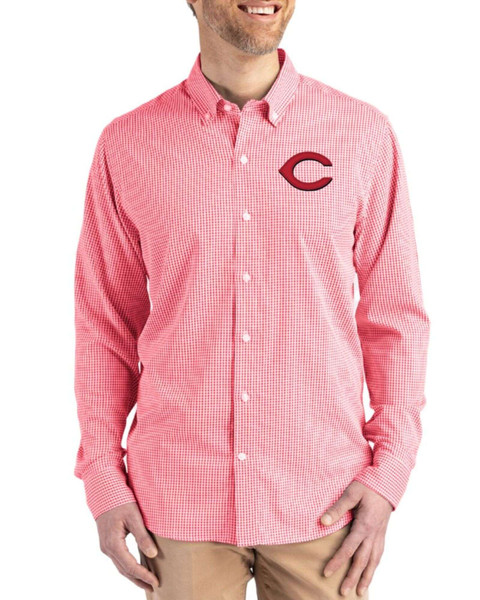 Cincinnati Reds Red/White Skyline Gingham Big & Tall Long Sleeve Button  Down Dress Shirt by Cutter & Buck | Official MLB
