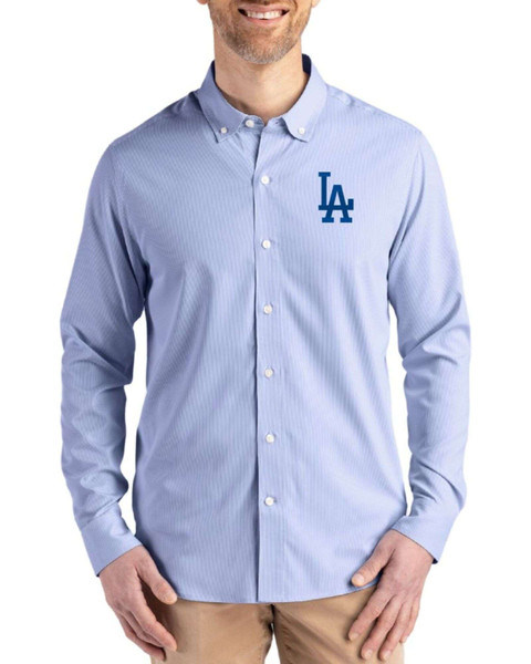 dodgers dress shirt Los Angeles Dodgers Mens Antigua Short Sleeve DARK ROYAL Activate Button  Down Shirt