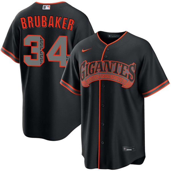 JTサンダース　ユニフォーム JT Brubaker San Francisco Giants Alternate Black Gigantes Jersey