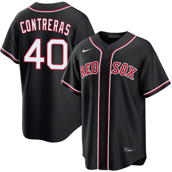 Willson Contreras Boston Red Sox Black Out Jersey by NIKE