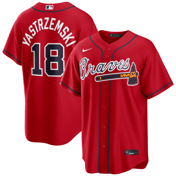MLBチームロゴ ビアブリック Mike Yastrzemski Atlanta Braves Alternate Red Jersey by NIKE