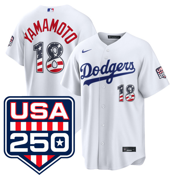Nike Los Angeles Dodgers ユニフォーム　専用出品 Yoshinobu Yamamoto Los Angeles Dodgers USA 250 Fourth of July Home