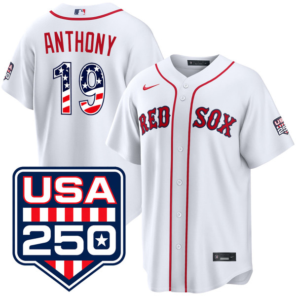 Roman Anthony Boston Red Sox USA 250 Fourth of July Home Jersey by
