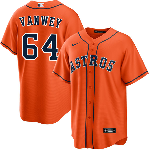 Logan VanWey Houston Astros Alternate Orange Jersey by NIKE