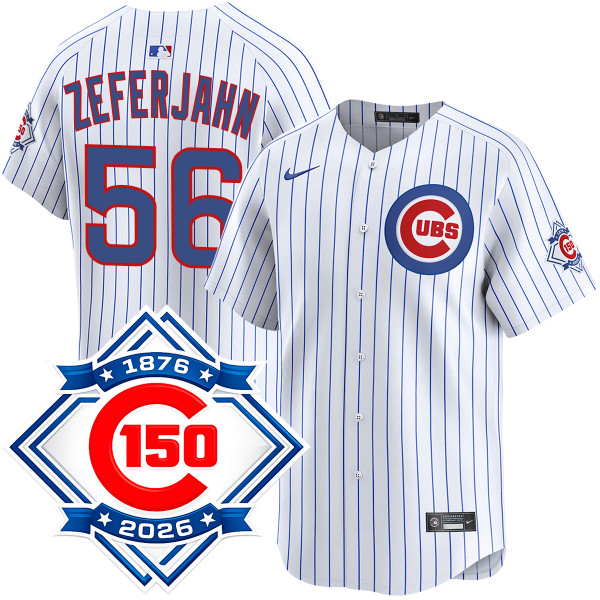 Ryan Zeferjahn Chicago Cubs Home 150th Anniversary Limited Jersey