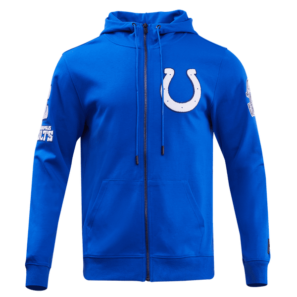 Indianapolis Colts Royal Blue Classic Chenille Men's Zip Hoodie