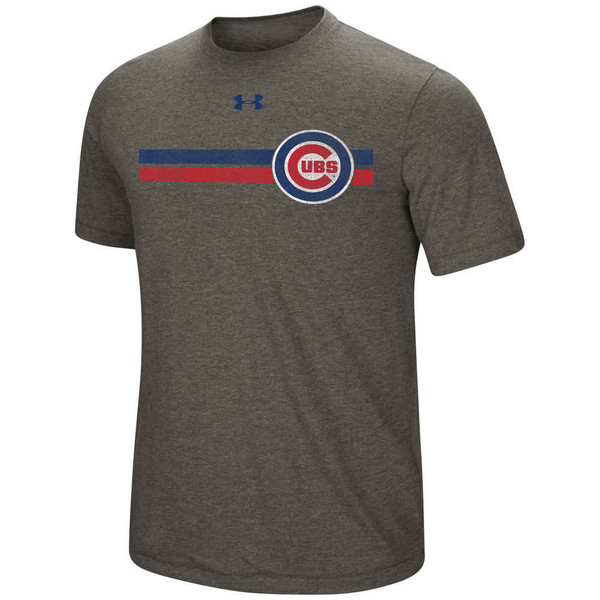 Chicago Cubs Grey Tri-Blend Stripe Tee by Under Armour®