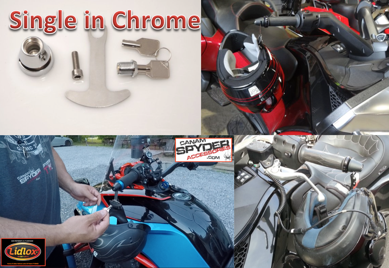 CHROME Lidlox Helmet Lock for Can Am 