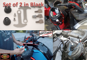 BLACK Lidlox Helmet Locks for Can Am Spyder (PAIR) Will NOT Fit 2024