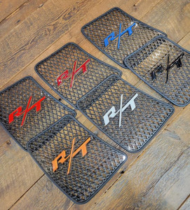 RT 2014-2019 - Front Grills - 2 RT Logos - Carbon Fibre Black With Color Match Letters RT 2014-2019 - Front Grills - 2 RT Logos - Carbon Fibre Black With Color Match Letters