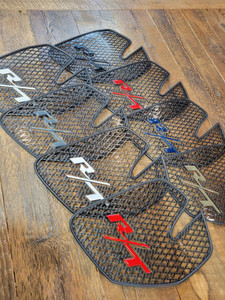 RT 2020 and up - Front Grills - 2 RT Logos - Carbon Black With Colors Match Letters RT 2020 and up - Front Grills - 2 RT Logos - Carbon Black With Colors Match Letters