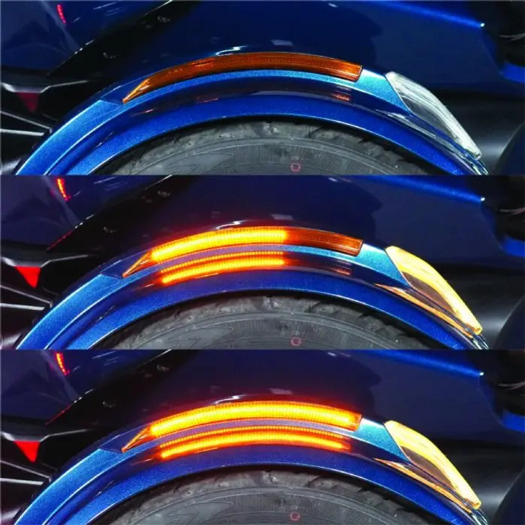 Show Chrome - F3/Ryker 2019 and up & RT 2020 and up - Slayer Front Fender Amber Sequential LED Lights 