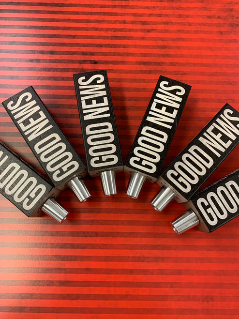 good news brewing beer tap handle
