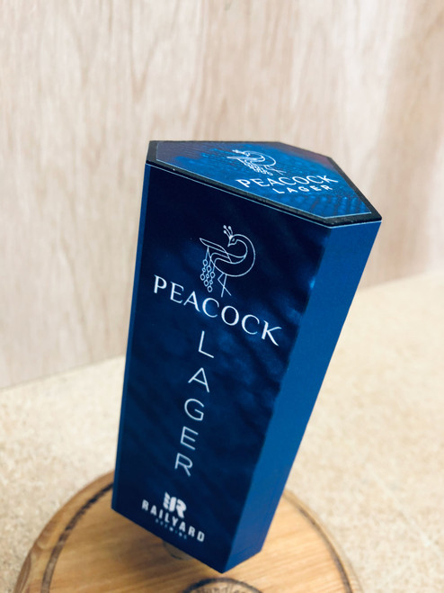 peacock lager beer tap handle