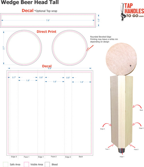 Wedge Beer Head Tall tap handle