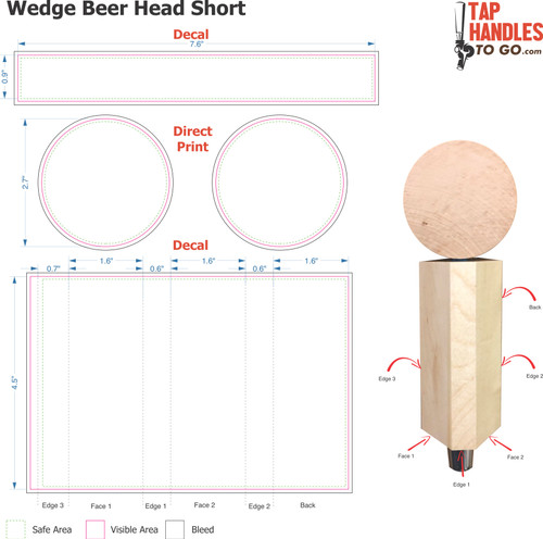 Wedge Beer Head Short tap handle