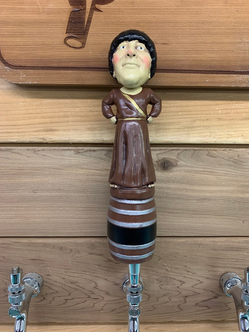 monk bobble head tap handle, 3D with chalk board
