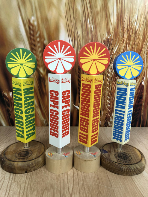 Beer head tall. Full custom print. Wood with aluminum ferrule.