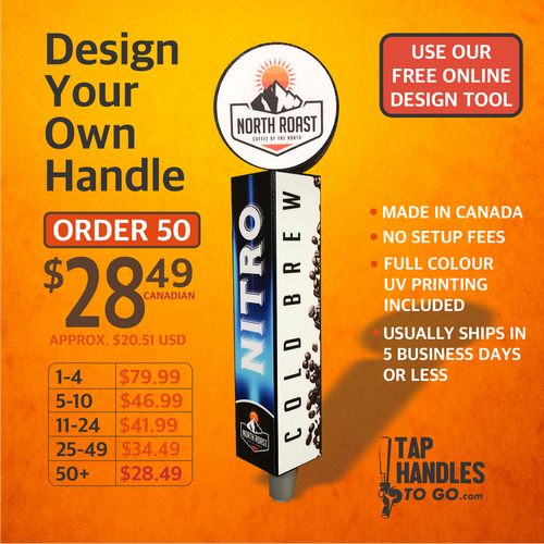 Beer Head Tall is made of wood with aluminum ferrule. Square body and round top. All areas are available to print on.