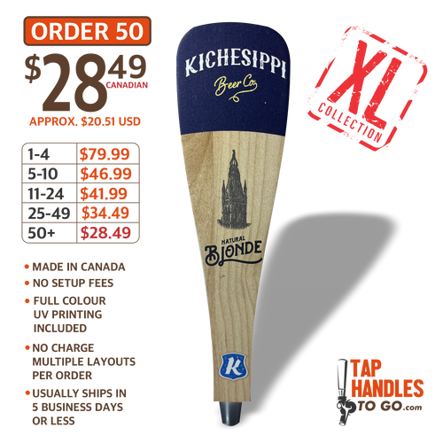 Paddle XL tap handle Laser cut XL tap Beer tap handle