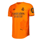 Real Madrid Y-3 23/24 Kid's Goalkeeper Orange Shirt and Shorts