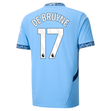 DE BRUYNE #17 Manchester City 24/25 Stadium Men's Home Shirt - PL Font