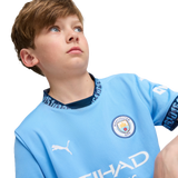 DE BRUYNE #17 Manchester City 24/25 Kid's Home Shirt and Shorts - Man City Font