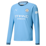 HAALAND #9 Manchester City 24/25 Men's Home Long Sleeve Shirt - PL Font