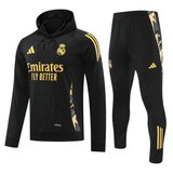 Real Madrid 24/25 Men's Black-Gold Hoodie Tracksuit