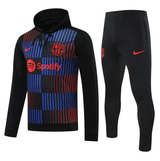 Barcelona 24/25 Men's Black-Patterns Hoodie Tracksuit