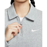 Nike Women's Gray Oversized Short-Zip Fleece