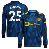 SANCHO #25 Men's 21/22 Long Sleeve Stadium Manchester United Third Shirt