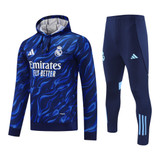 Real Madrid 25/26 Men's Blue Pre-Match Hoodie Tracksuit