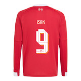ISAK #9 Liverpool 25/26 Men's Home Long Sleeve Shirt - Liverpool Font