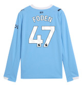FODEN #47 Manchester City 25/26 Men's Home Long Sleeve Shirt - PL Font
