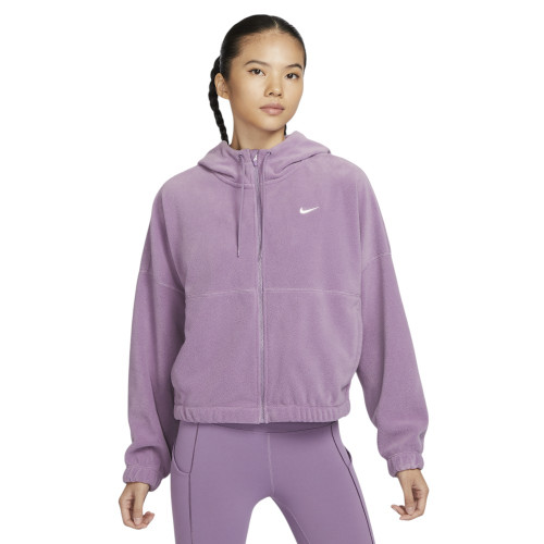Nike Women's Purple Oversized Full-Zip Fleece Hoodie